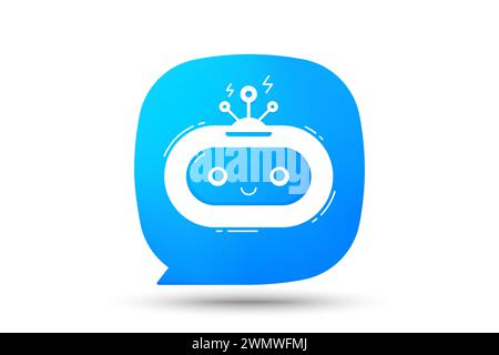 Chatbot-AI-Symbol. Virtuelle Roboterunterstützung für Chat. Sprechblase mit Webbot-Symbol. Vektor Stock Vektor