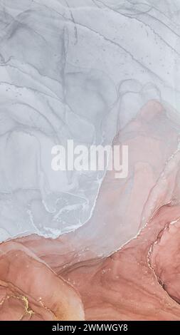 Luxuriöse Alkoholtinte. Struktur aus flüssigem Marmor. Moderner abstrakter Marmorhintergrund. Stockfoto