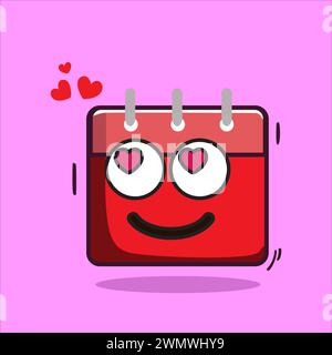 Kunst Illustration Icon Logo valentinstag Symbol Liebe Romantik februar Design farbenfroher Herzkalender Stock Vektor