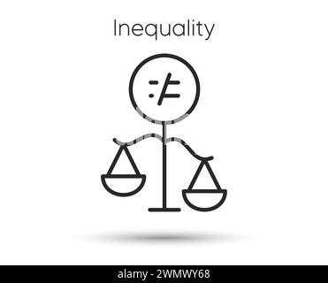Symbol für Diskriminierungslinie. Gleichheitsskala Balancezeichen. Symbol für Geschlechterungleichheit. Vektor Stock Vektor