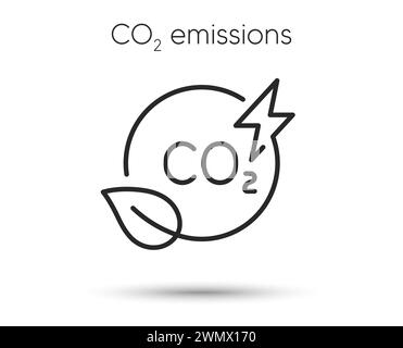 Symbol für CO2-Gasleitung. Kohlendioxid-Offset-Zeichen. Symbol für CO2-Emissionen. Vektor Stock Vektor