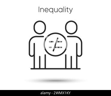 Symbol für Diskriminierungslinie. Gleichheitssaldo. Symbol für Geschlechterungleichheit. Vektor Stock Vektor