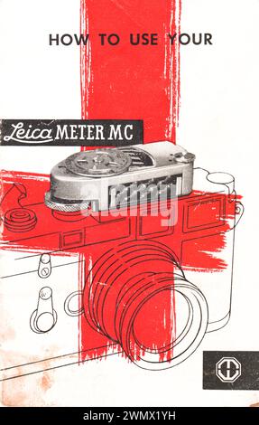 So verwenden Sie Ihre Leica Meter MC Broschüre. Eine kleine Originalbroschüre zur Verwendung Ihres Leica Meter MC. Stockfoto