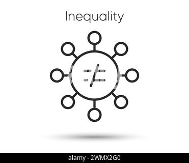 Symbol für Diskriminierungslinie. Gleichheitssaldo. Symbol für Geschlechterungleichheit. Vektor Stock Vektor