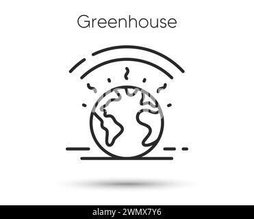 Symbol für Gewächshauslinie. Wärmeeffekt-Zeichen. Symbol für globale Aufwärmung. Vektorabbildung Stock Vektor