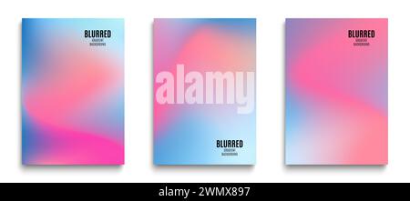 Verschwommene Hintergründe mit modernen Farbunschärfe-Verlaufsmustern. Vorlagen-Set für Broschüren, Poster, Banner. Vektor Stock Vektor