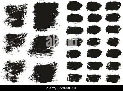 Hand gezeichnet Runde Pinsel dünner kurzer Hintergrund & gerade Linien Mix Künstler Pinsel hohes Detail abstrakter Vektor Hintergrund MEGA Mix Set Stock Vektor