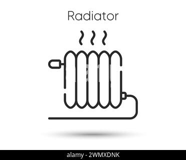 Symbol für Heizungsleitung. Winter-Konvektor-Schild. Symbol für die Haushaltsheizung. Vektorabbildung Stock Vektor