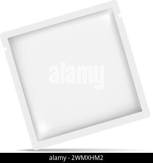 Sachet Mockup aus der Vorderansicht. Vektorabbildung Stock Vektor