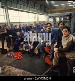 ECHE DEU, Deutschland, Dortmund: Persönlichkeiten aus Politik, Wirtschaft und Kultur aus den Jahren 1965-90 Ruhrgebiet. Arbeiter (Migranten) im Stahlstreik Stockfoto