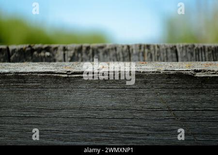 Nahaufnahme der Textur eines Holzzauns Stockfoto