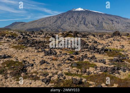 Island, Region Vesturland, Halbinsel Snaefellsnes, Snaefellsjokull Stockfoto