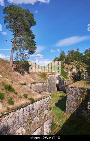 Frankreich, Vogesen, Remiremont, Fort du Parmont, erbaut zwischen 1874 und 1876, außerhalb der Doppelkaponier (Bastionierung) Stockfoto