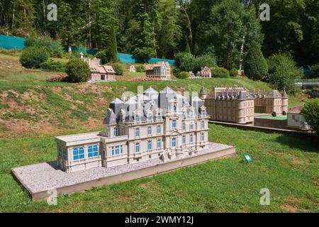 Frankreich, Vogesen, Plombieres les Bains, Miniaturpark, Schloss Brasseurs in Xertigny Stockfoto