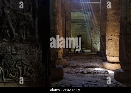 Ägypten, Sohag, Abydos, Abydos Pilgerstadt der Pharaonen, die von der UNESCO zum Weltkulturerbe erklärt wurde, Tempel von Seti I., Hypostilzimmer Stockfoto