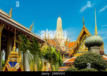 Thailand, Bangkok, der Königspalast oder der große Palast, der Wat Phra Kaeo Palast mit dem Smaragd Buddha Stockfoto