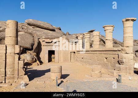 Ägypten, Assuan, nubische Denkmäler von Abu Simbel bis Philae, die von der UNESCO, der Dedwen Chapel, zum Weltkulturerbe erklärt wurden Stockfoto