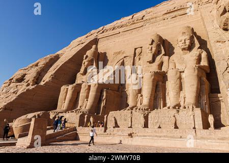 Ägypten, Abu Simbel, nubische Denkmäler von Abu Simbel bis Philae, die von der UNESCO zum Weltkulturerbe erklärt wurden, Ramesses II. Tempel Stockfoto