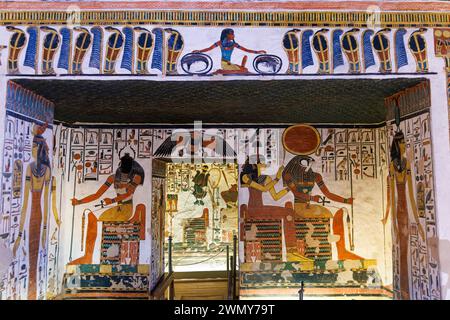 Ägypten, Luxor, das antike Theben mit seiner Nekropole, die von der UNESCO zum Weltkulturerbe erklärt wurde, Königstal, Nefertari-Grab, Vorkammer Stockfoto