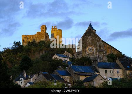 Frankreich, Aveyron, Najac, beschriftet eines der schönsten Dörfer Frankreichs, Schloss, 13. Jahrhundert Stockfoto