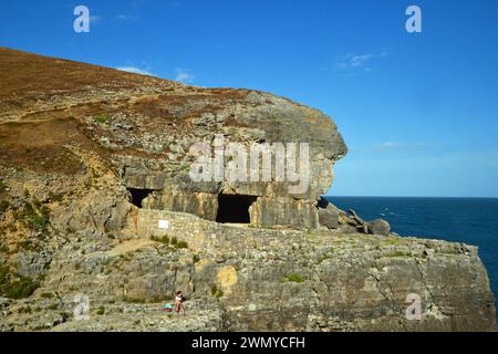 Tilly Whim Caves, Isle of Purbeck, Dorset, Großbritannien Stockfoto