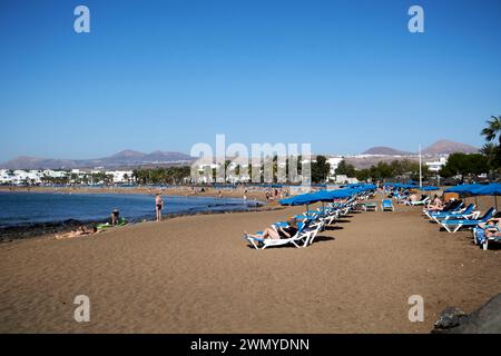 playa de los pocillos zwischen matagorda und puerto del carmen Lanzarote, Kanarische Inseln, spanien Stockfoto