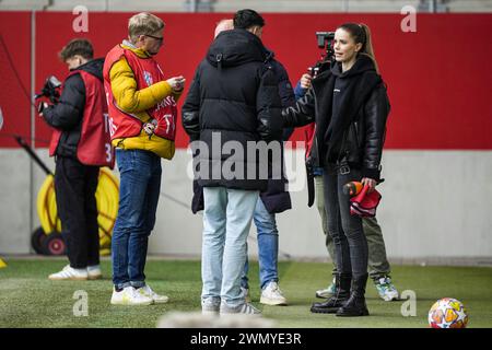 München, Deutschland. Februar 2024. München - Interview im Achtelfinale der UEFA Youth League zwischen Bayern München O19 und Feyenoord O19 auf dem FC Bayern Campus am 28. Februar 2024 in München. Credit: Box to Box Pictures/Alamy Live News Stockfoto