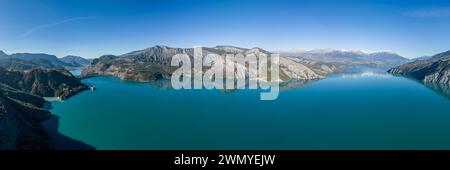 Frankreich, Alpes-de-Haute-Provence, Ubaye-Serre-Poncon, Serre-Poncon See (Luftaufnahme) Stockfoto