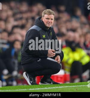 London, Großbritannien. Februar 2024 - Arsenal gegen Newcastle United - Premier League - Emirates Stadium. Eddie Howe, Manager Von Newcastle United. Bildnachweis: Mark Pain / Alamy Live News Stockfoto