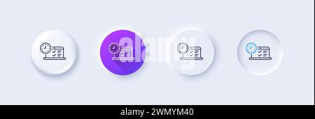 Symbol für Online-Testlinie. Zeitzeichen. Zeilensymbole. Vektor Stock Vektor