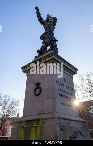 Statue von Jean Bart, Dunkirk Stockfoto