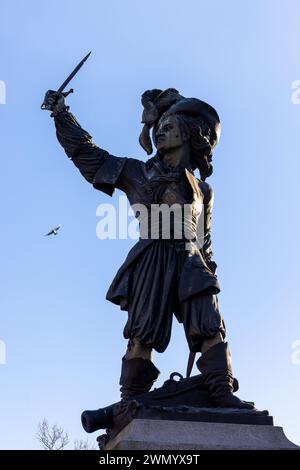 Statue von Jean Bart, Dunkirk Stockfoto