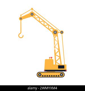 Gelbes Kranfahrzeug-Symbol Stock Vektor