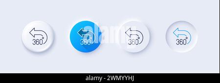 Symbol für 360-Grad-Linie. VR-Simulationszeichen. Panoramablick. Zeilensymbole. Vektor Stock Vektor