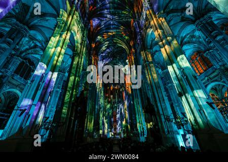 IMMERSIVE VORSTELLUNG IN DER KIRCHE SAINT EUSTACHE IN PARIS Stockfoto