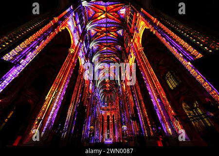 IMMERSIVE VORSTELLUNG IN DER KIRCHE SAINT EUSTACHE IN PARIS Stockfoto