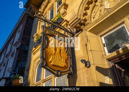 Schild für den Philharmonic Dining Room Pub in Hope St. Liverpool Stockfoto