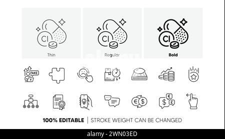 Symbole für Lieferzeit, Matratze und Touchscreen-Gestenlinie. Für Web-App drucken. Zeilensymbole. Vektor Stock Vektor