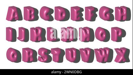 3D-Schriftzug, Gold + Pink Stock Vektor