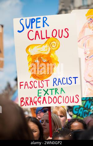 London, Großbritannien. Juli 2018. Eines der vielen Hunderte von Plakaten, die auf der #BringTheNoise Women's March Anti Donald Trump Protestdemonstration durch die Straßen Londons, Großbritannien, zu sehen waren. Stockfoto