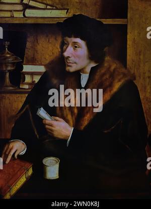 Pieter Gillis 1517 von Quinten Massys (1466 - 1530) Flämisch Belgien Königliches Museum der Schönen Künste, Antwerpen, ( Freund von Erasmus ) Gillis hält einen Brief von Thomas More ) Stockfoto