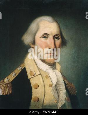 George Washington, 1732–1799, Präsident der Vereinigten Staaten, Ölgemälde des US-amerikanischen Künstlers Charles Peale Polk, Datum: Ca. 1790 Stockfoto