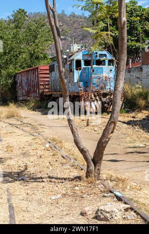 Oaxaca, Mexiko - Oaxaca Railroad Museum. Die Mexican Southern Railroad nahm ihren Betrieb 1892 zwischen Oaxaca und Pueblo auf. Der Personenverkehr hat b Stockfoto