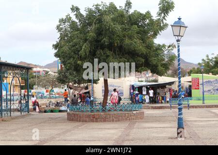 Straßenleben in Mindelo Sao Vicente Kap Verde Stockfoto