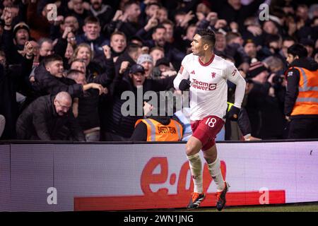 Dschidda, Saudi-Arabien. Februar 2024. Jeddah, Saudi-Arabien, 22. Dezember 2023: Casemiro von man Utd feiert, nachdem er beim Fußballspiel der 5. Runde des FA Cup zwischen Nottingham Forest und Manchester United auf dem City Ground in Nottingham, England, das Siegtor erzielte. United gewann 1-0 mit einem Tor von Casemiro (Richard Callis/SPP) Credit: SPP Sport Press Photo. /Alamy Live News Stockfoto