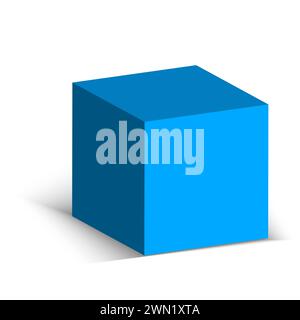 Cube Blue 3D Vektor. Vektorabbildung. EPS 10. Stock Vektor