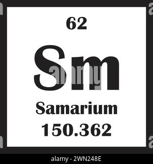 Samarium chemisches Element Icon Vektor Illustration Design Stock Vektor