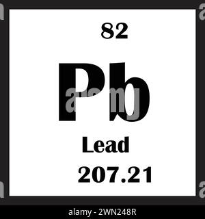 Blei-chemisches Element Symbol Vektor-Illustration Design Stock Vektor