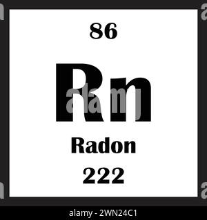 Radon chemisches Element Symbol Vektor Illustration Design Stock Vektor