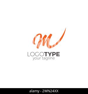 M anfängliches Logo im einfachen Design. Symbol für Buchstabe M Stock Vektor